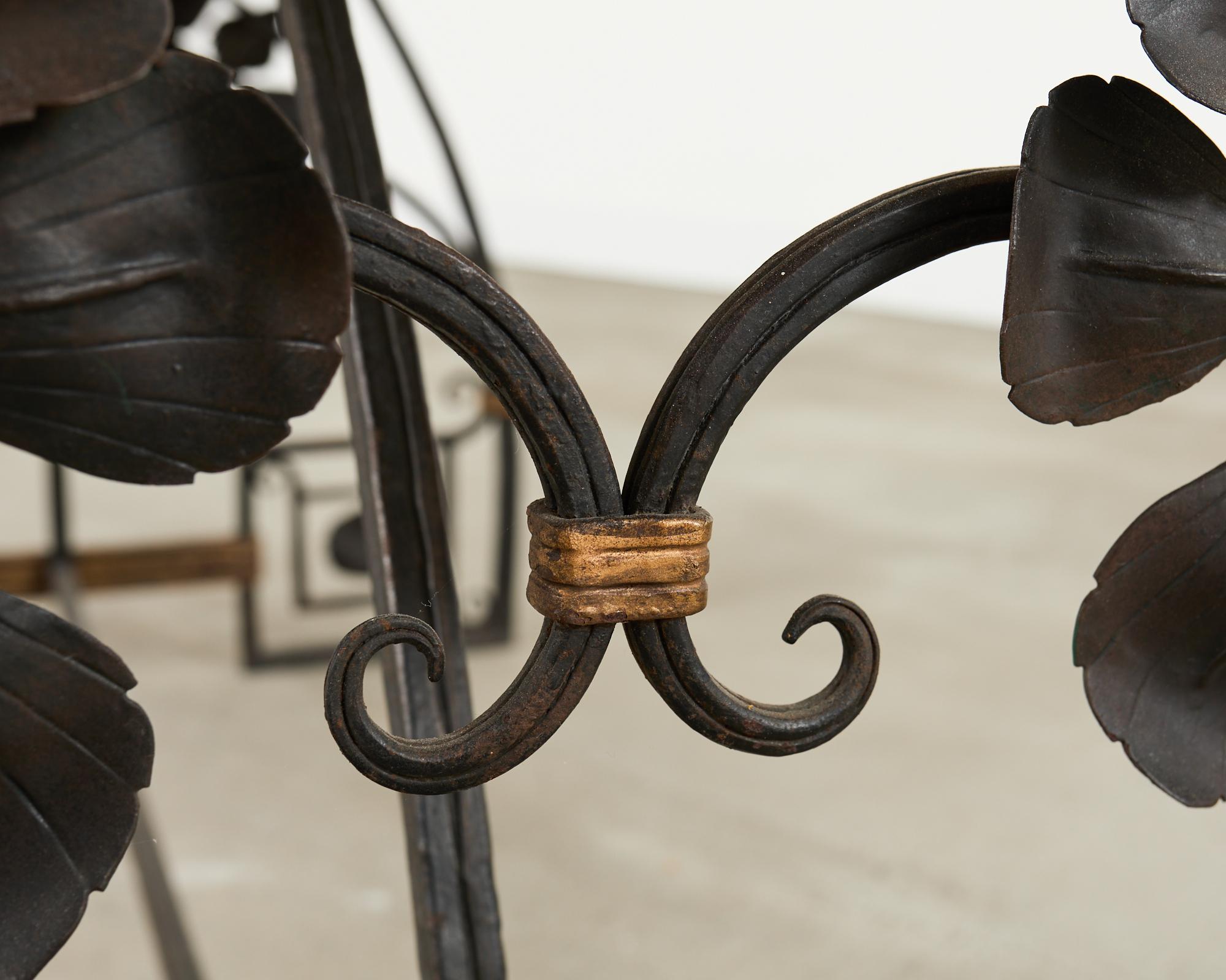 Neoclassical French Iron and Limestone Garden Dining Table For Sale 10