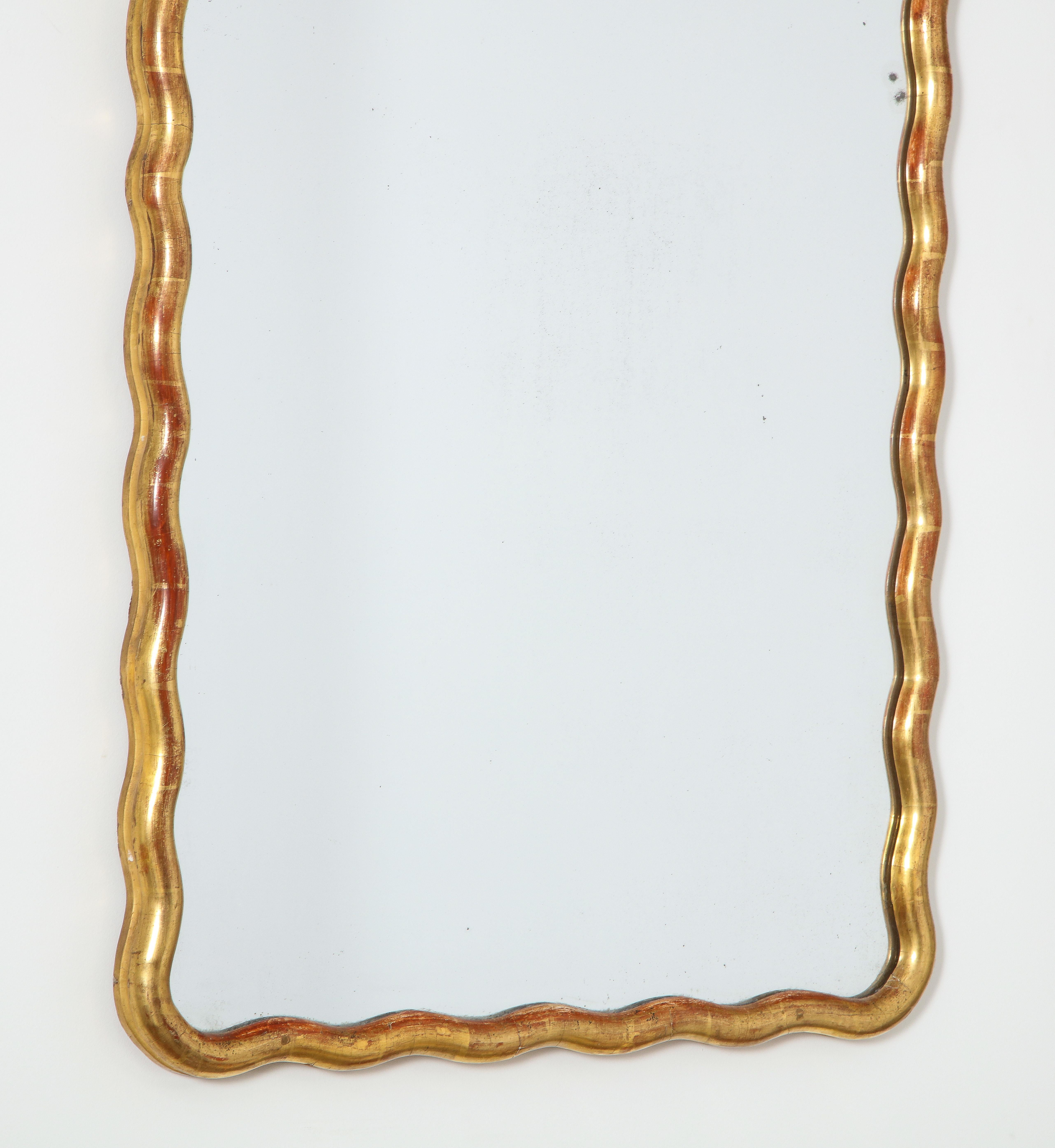 Neoclassical French Louis XVI Gilded Wood Mirror with Ribbon Crest 4