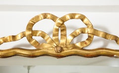 Neoclassical French Louis XVI Gilded Wood Mirror with Ribbon Crest
