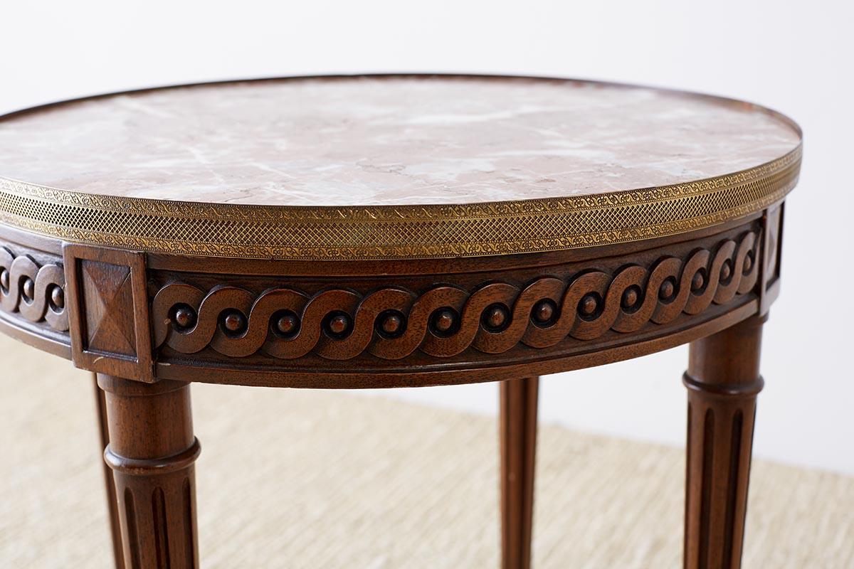 Neoclassical French Louis XVI Style Marble Bouillotte Table 4