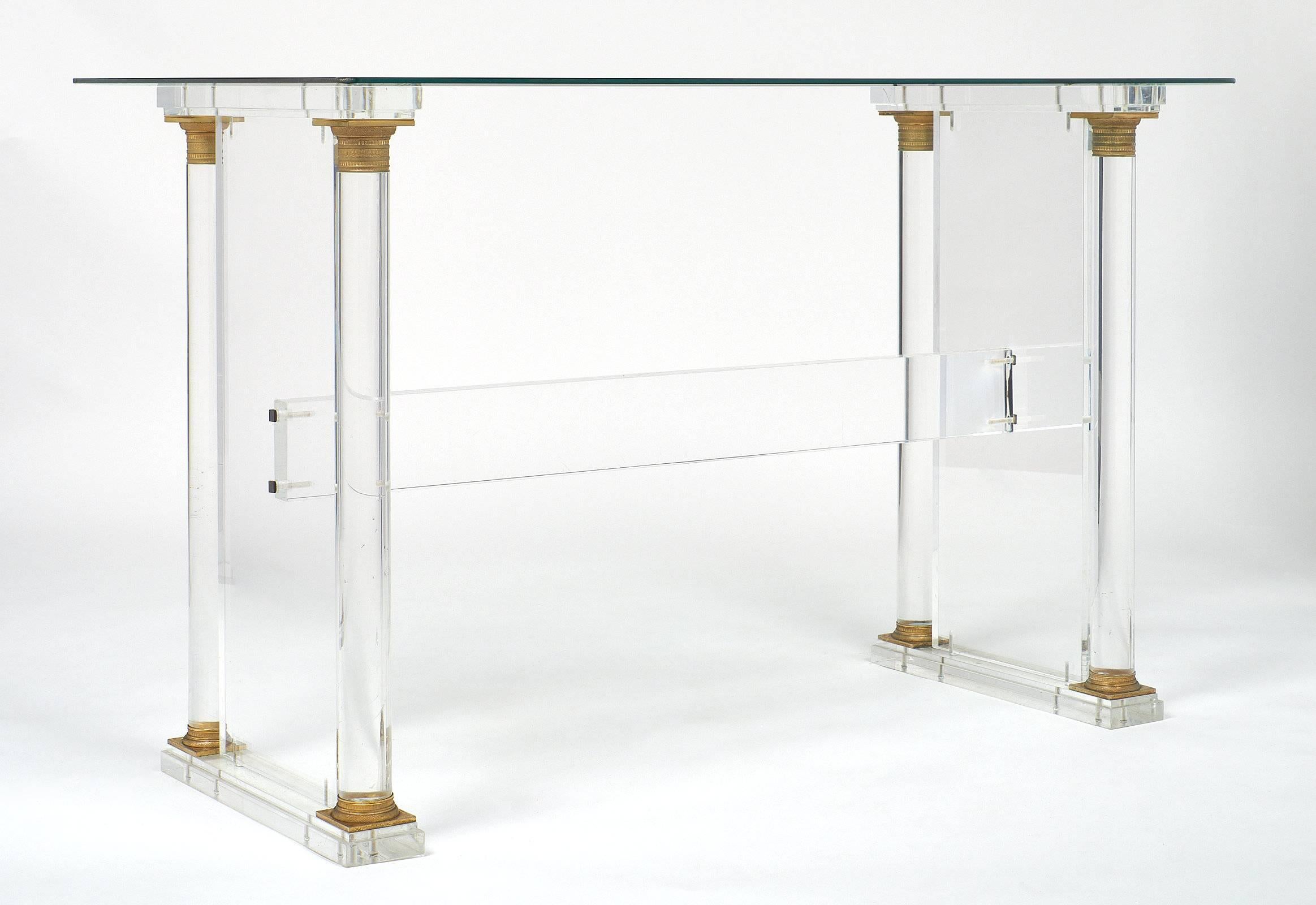 Late 20th Century Neoclassical French Lucite Desk or Table