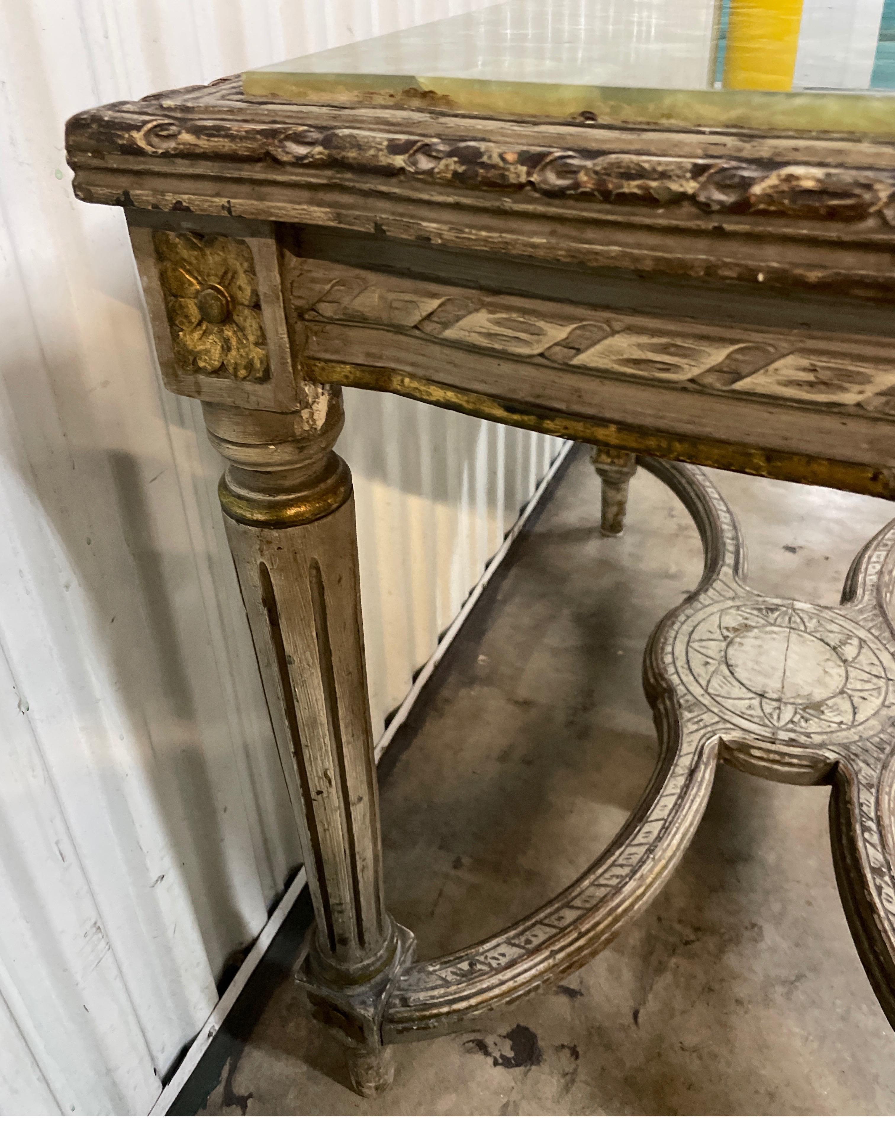 Neoclassical French Onyx Top Center Table For Sale 6
