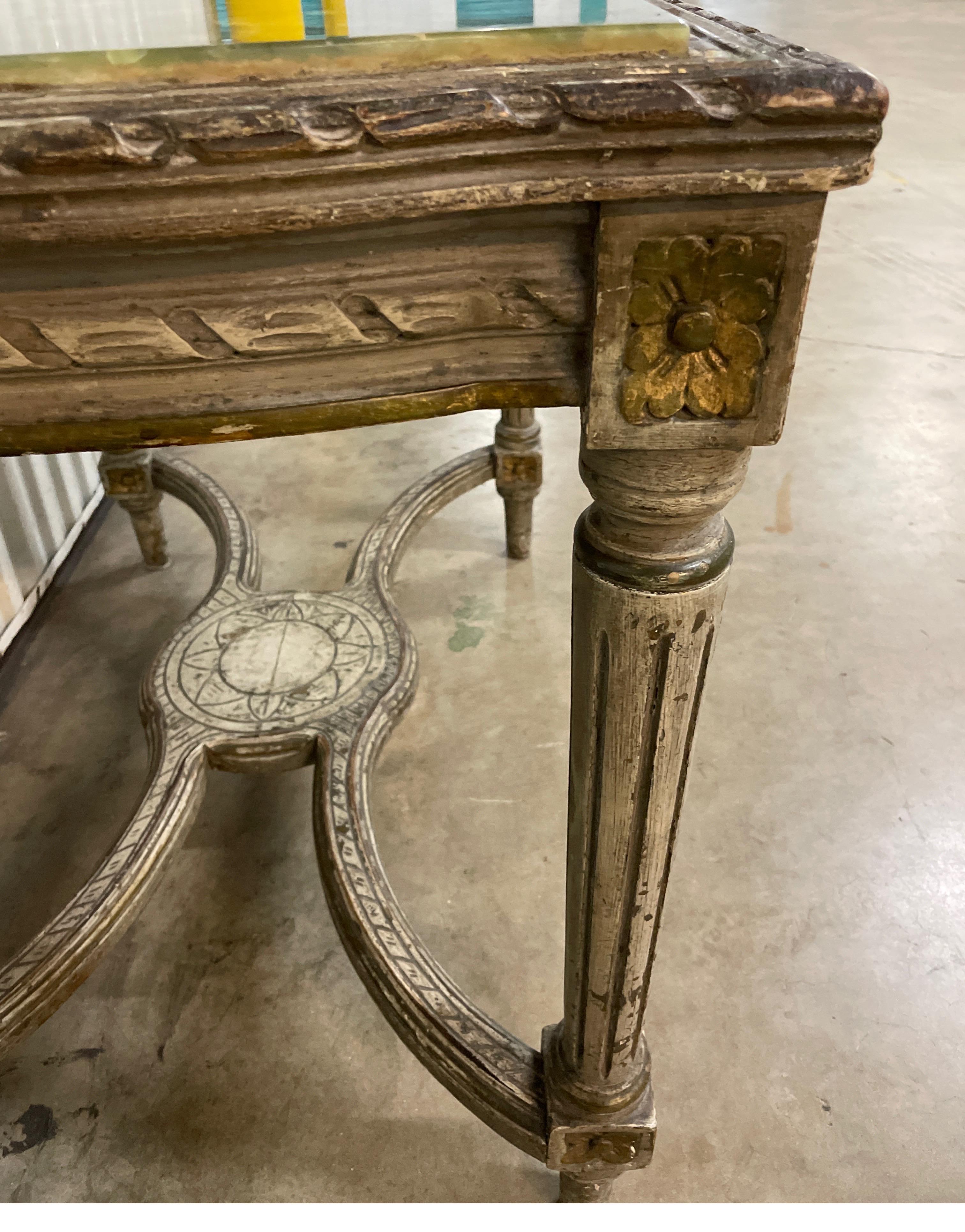 Neoclassical French Onyx Top Center Table For Sale 7