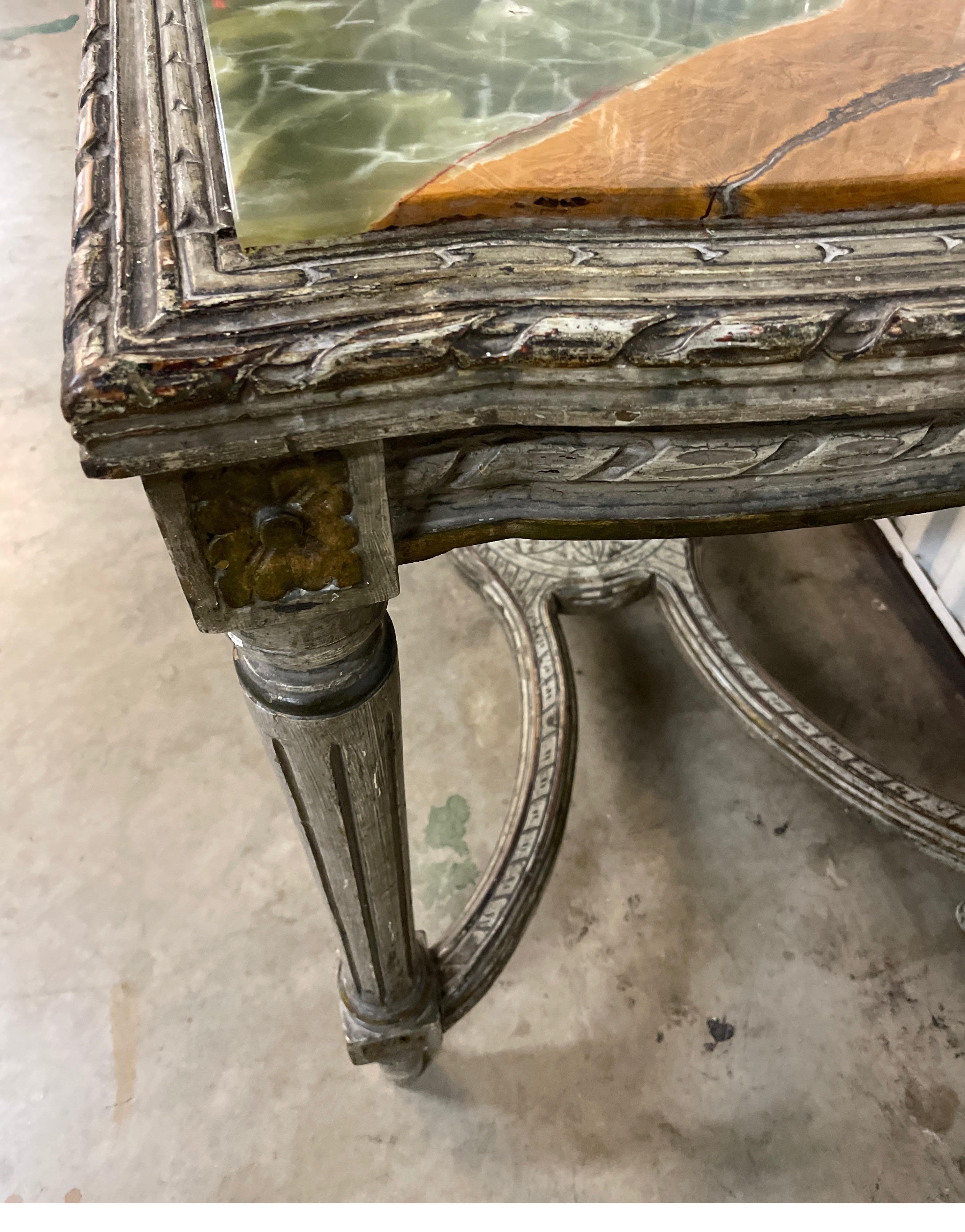 Neoclassical French Onyx Top Center Table For Sale 10