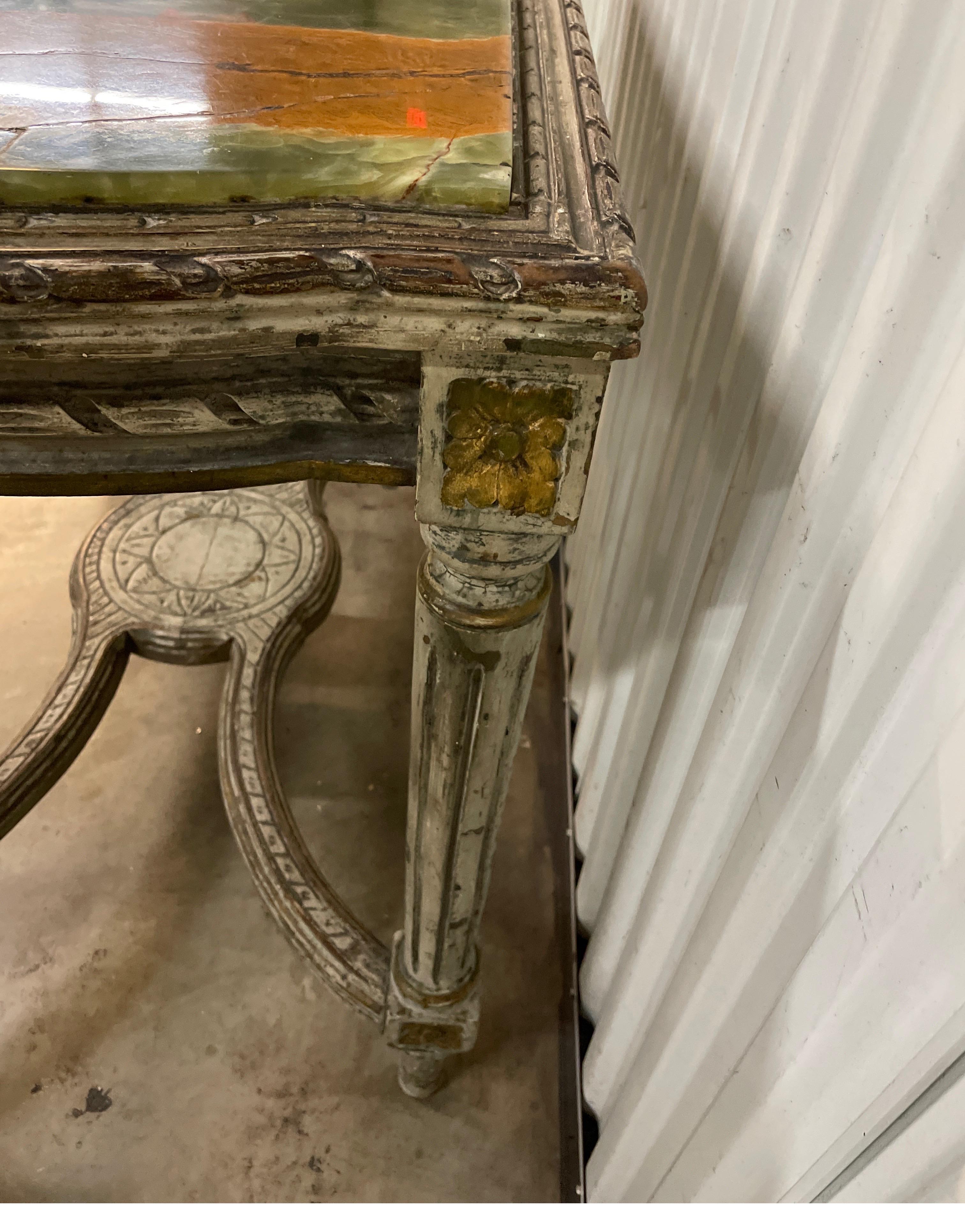 Neoclassical French Onyx Top Center Table For Sale 11