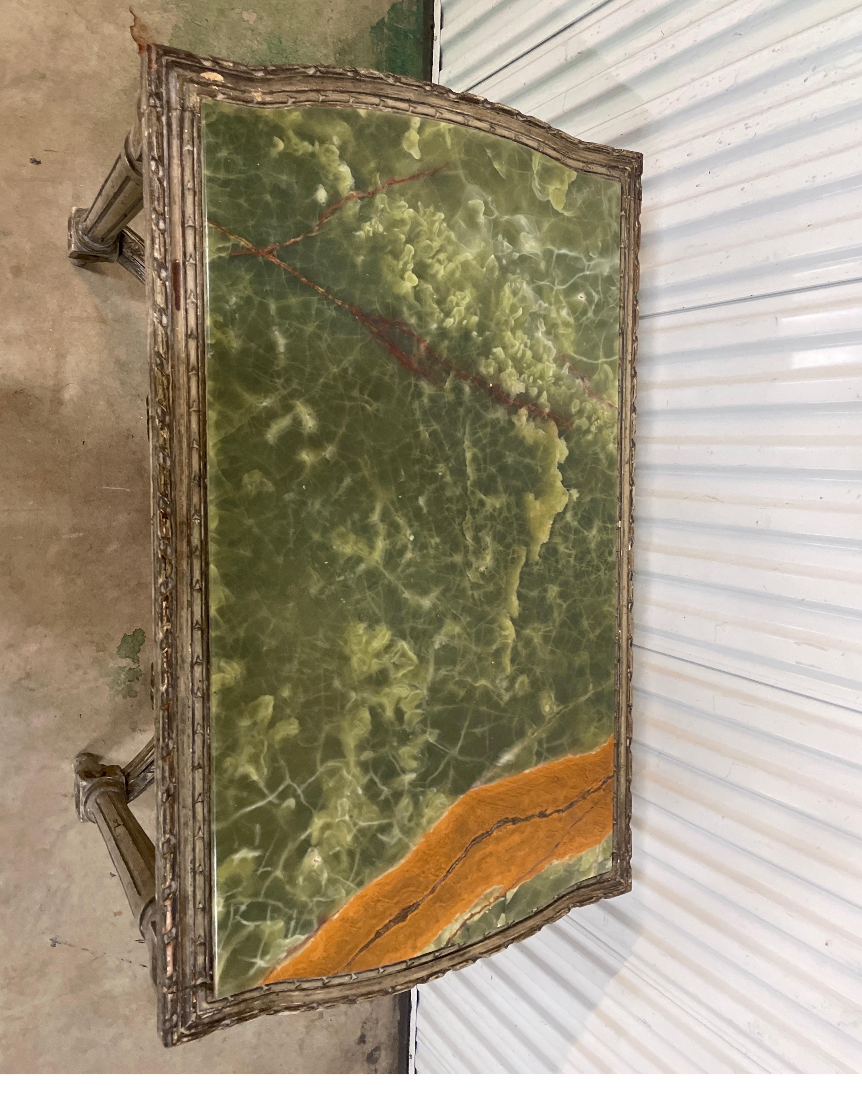 Neoclassical French Onyx Top Center Table For Sale 2