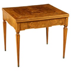 Antique Neoclassical Game Table Walnut Maple, Italy XVIII Century