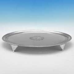Bandeja neoclásica de plata de ley del periodo Jorge III - Londres 1795
