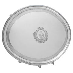 Salver in argento neoclassico del periodo Giorgio III - Londra 1795