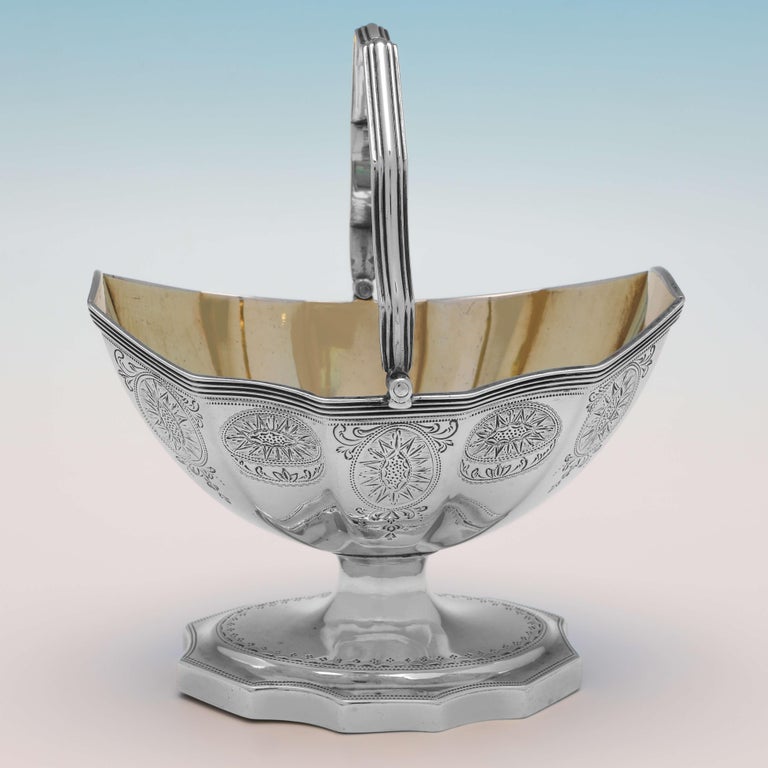 Neoclassical III Period Antique Sterling Silver Sugar Basket