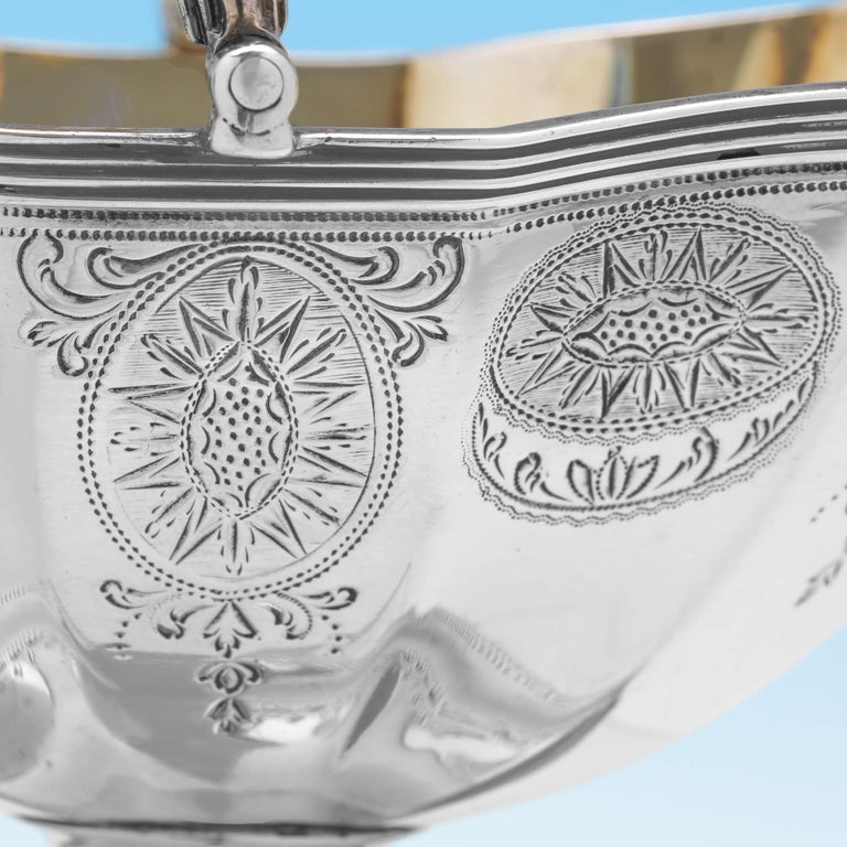 Neoclassical III Period Antique Sterling Silver Sugar Basket