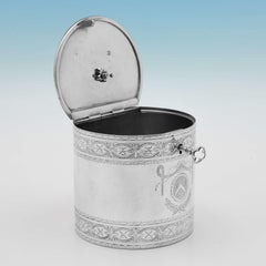 Neoclassical George III Period Antique Sterling Silver Tea Caddy - London 1775