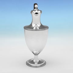 Neoklassizistische silberne Weinkanne aus der George-III-Periode, hergestellt 1800 in London