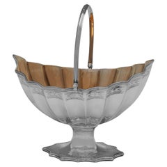 Neoclassical George III Sterling Silver Sugar Basket by G. Smith II London, 1789