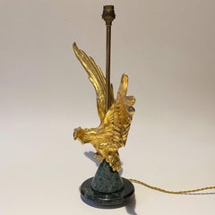 Neoclassical Gilded Eagle Lamp in the style of Maison Charles, 1970s.