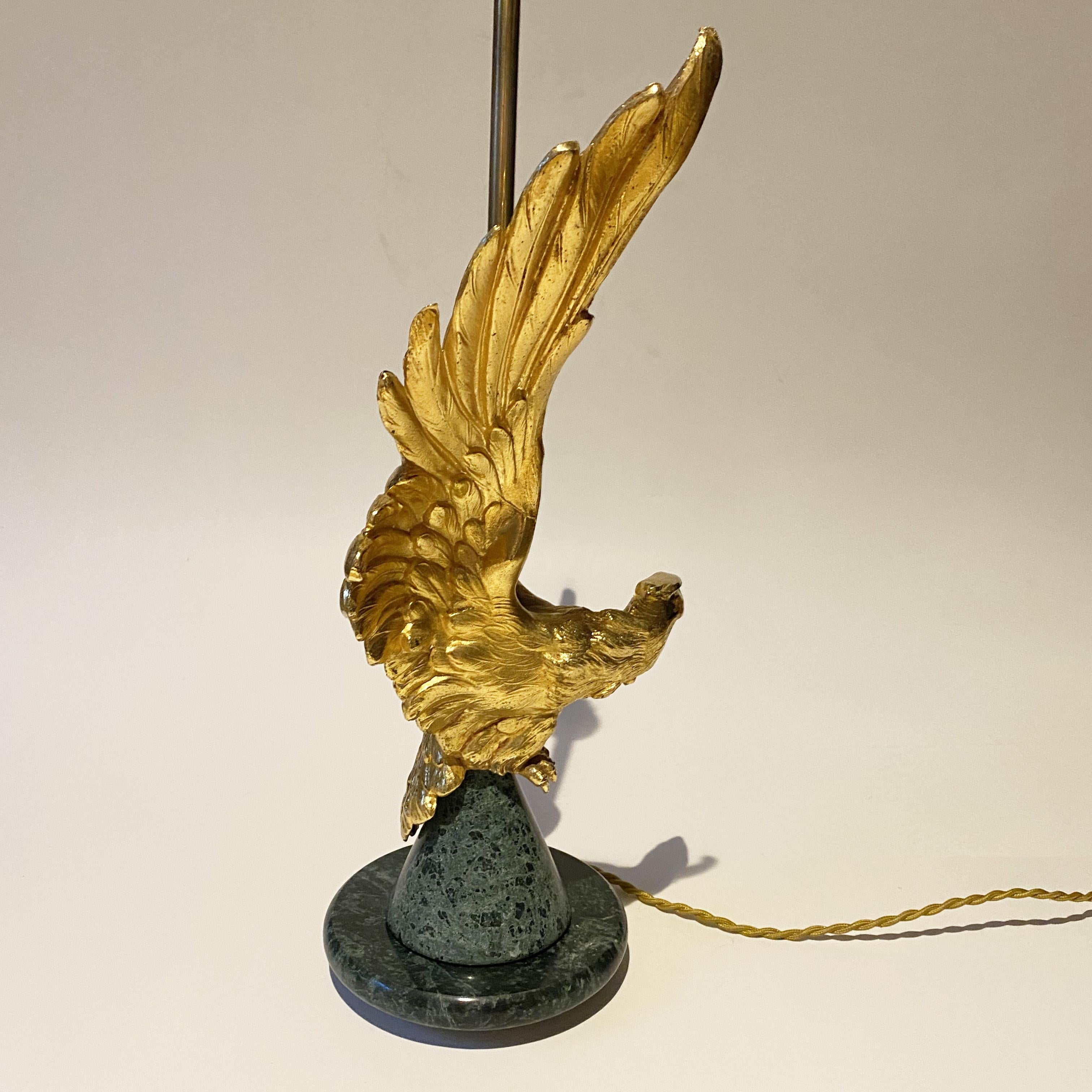 Neoclassical Gilded Eagle Lamp in the style of Maison Charles, 1970s. For Sale 2