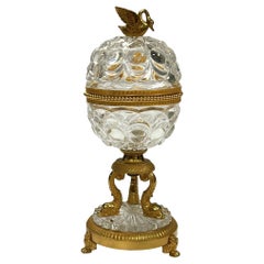 Neoclassical Gilt Bronze and Molded Crystal Coupe