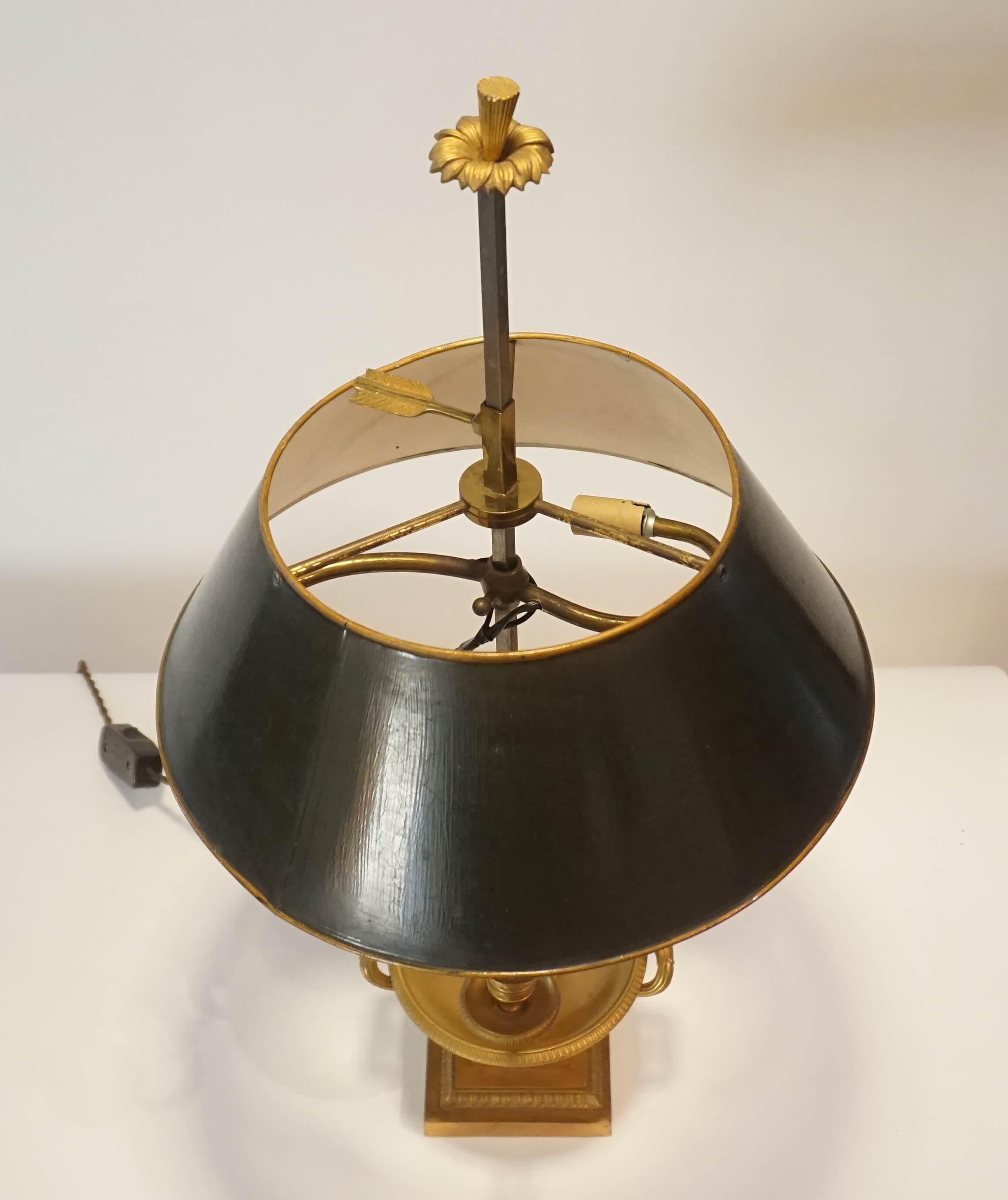 Metal Neoclassical Gilt Bronze Bouillotte Lamp, France, circa 1800