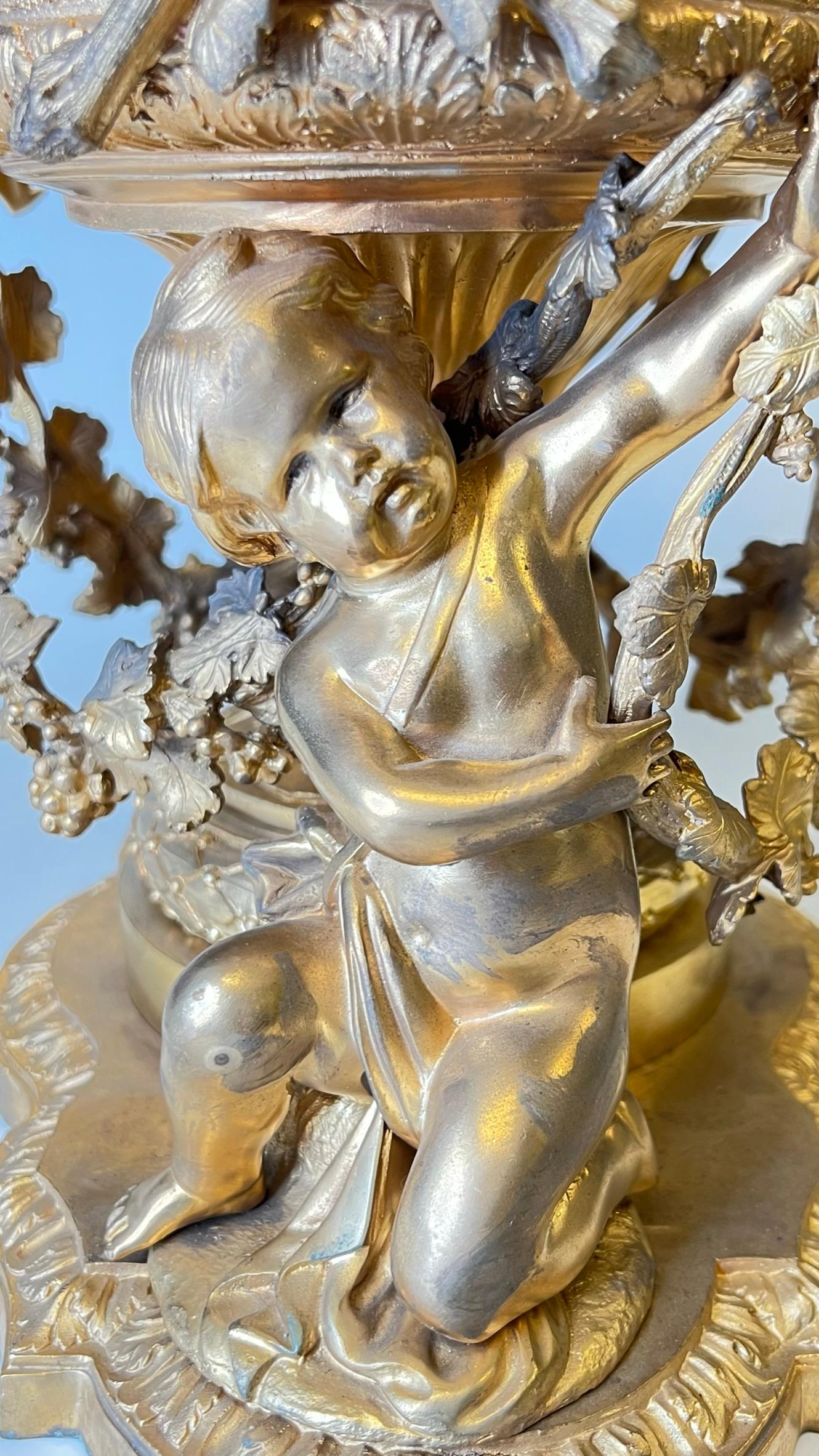 Neoclassical Gilt Bronze Jardiniere with Bacchanal Motif in Louis XVI Style 11