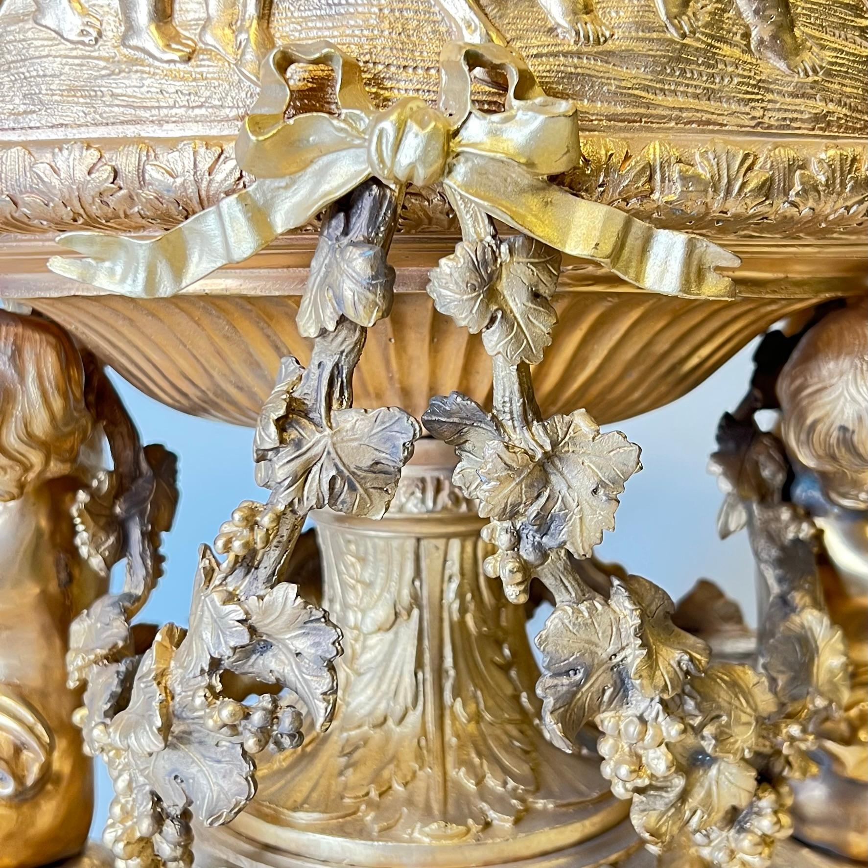 Neoclassical Gilt Bronze Jardiniere with Bacchanal Motif in Louis XVI Style 5