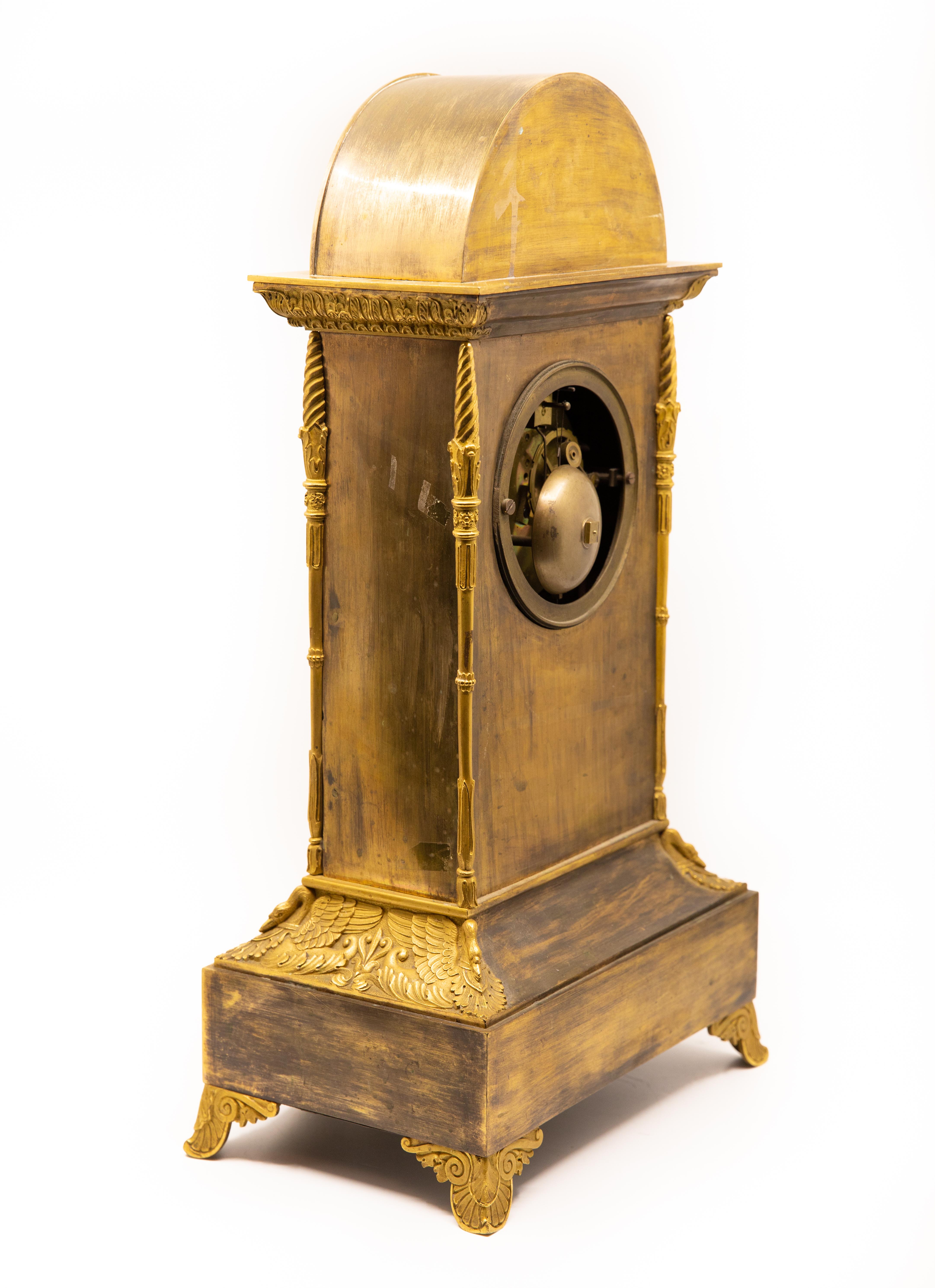 19th Century Neoclassical Gilt Bronze Mantel Clock