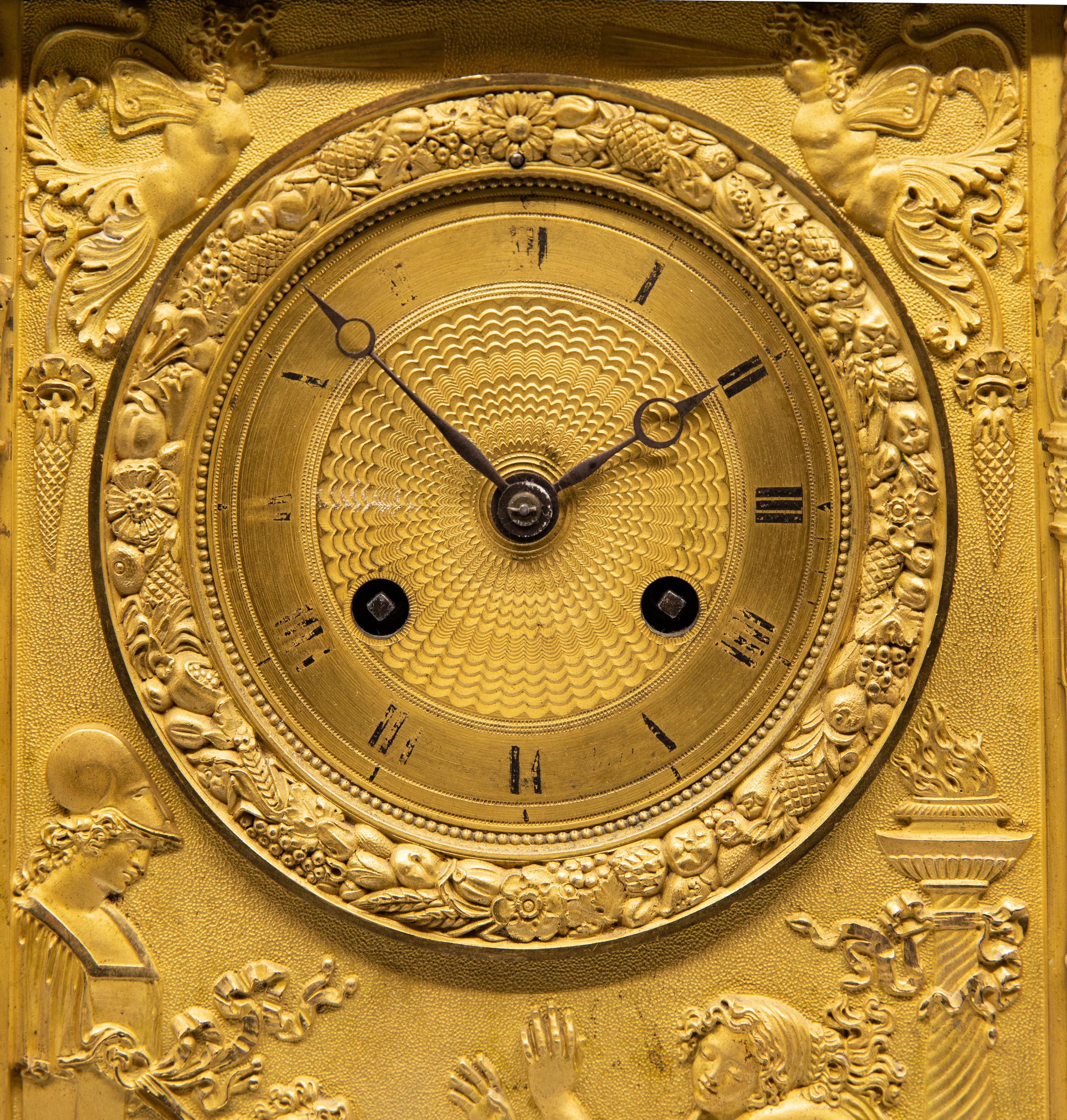 Neoclassical Gilt Bronze Mantel Clock 3