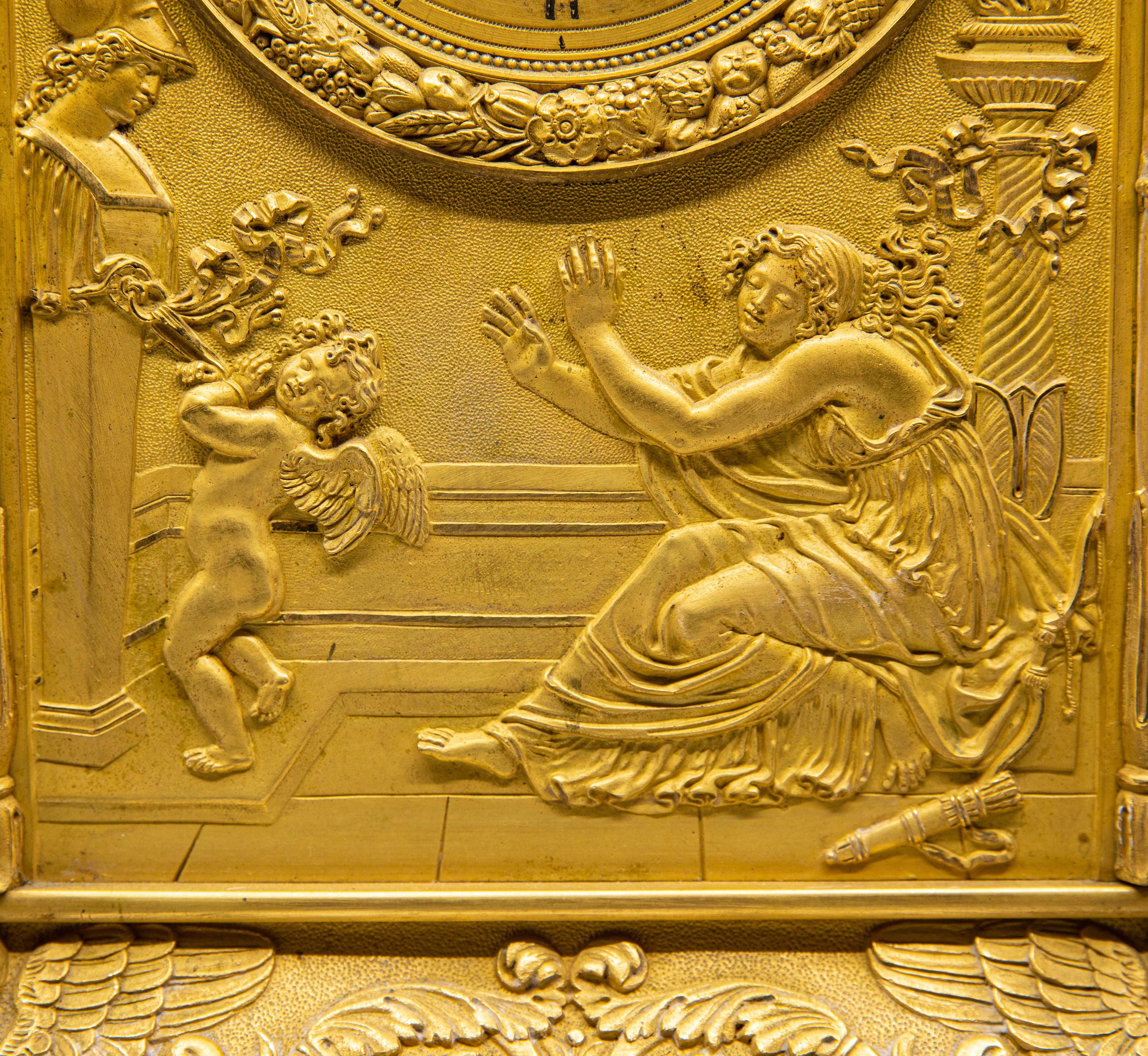 Neoclassical Gilt Bronze Mantel Clock 4