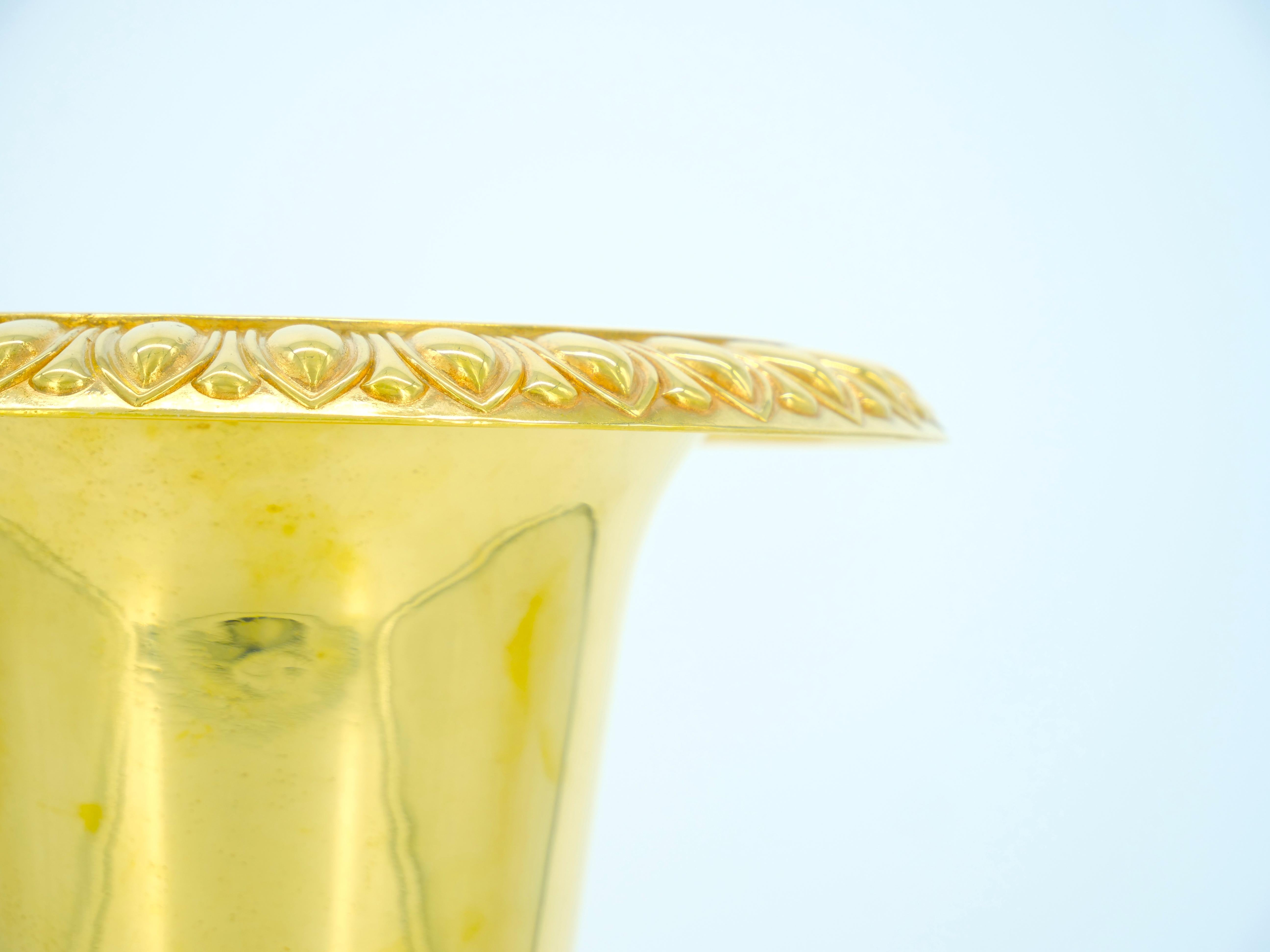 Metal Neoclassical Gilt Campana Form Wine Cooler / Ice Bucket For Sale