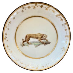 Neoclassical Gilt Decorated Plate With Leopard