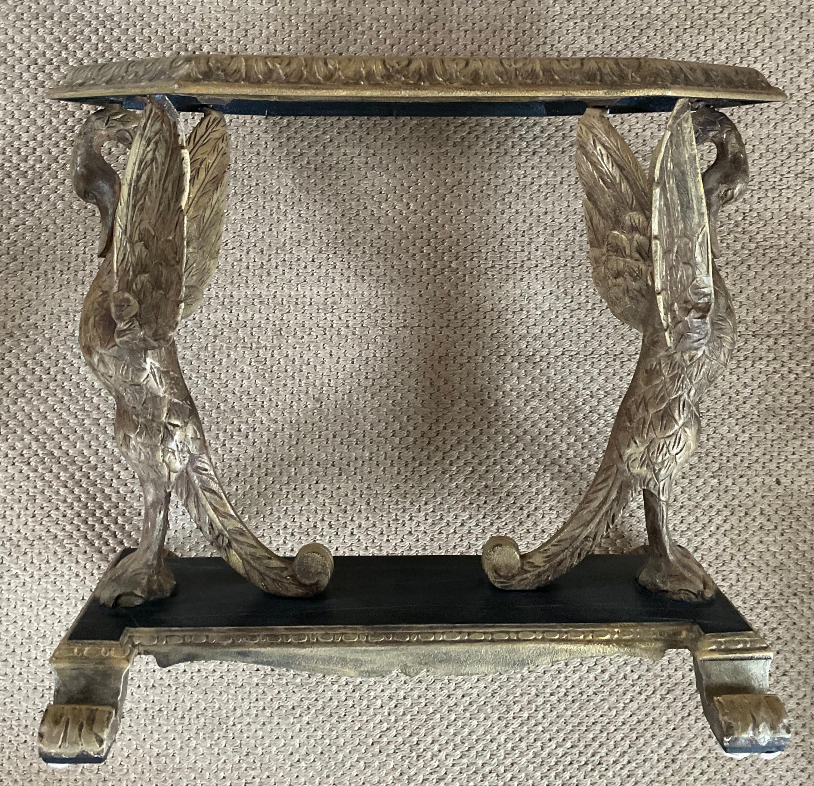 Neoclassical Gilt Iron Swan Table For Sale 2