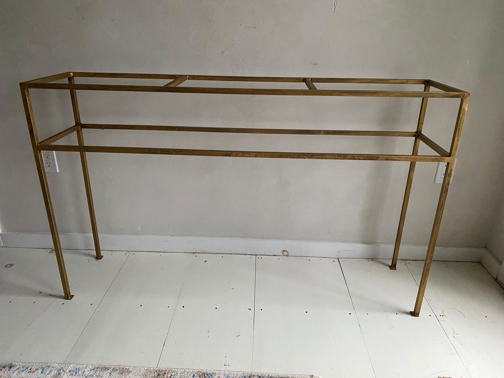 Custom Neoclassical Gilt Metal Base Console Table/Base Only In New Condition In Sheffield, MA