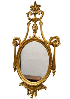 Neoclassical Gilt Mirror circa 1800 with Carved Eagle Ornament