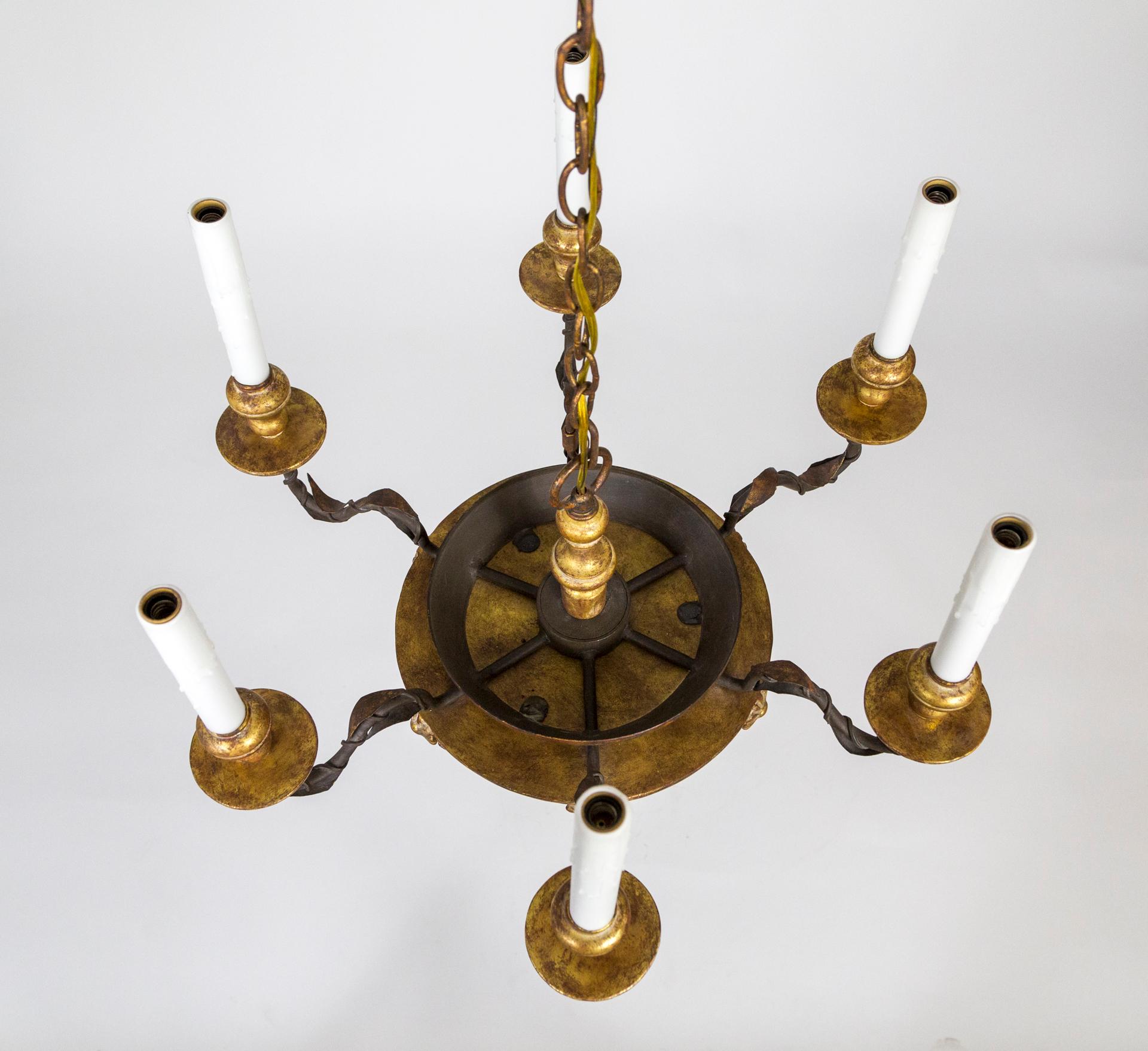 Neoclassical Gilt Wood Firenze Chandelier by Dennis & Leen  For Sale 1