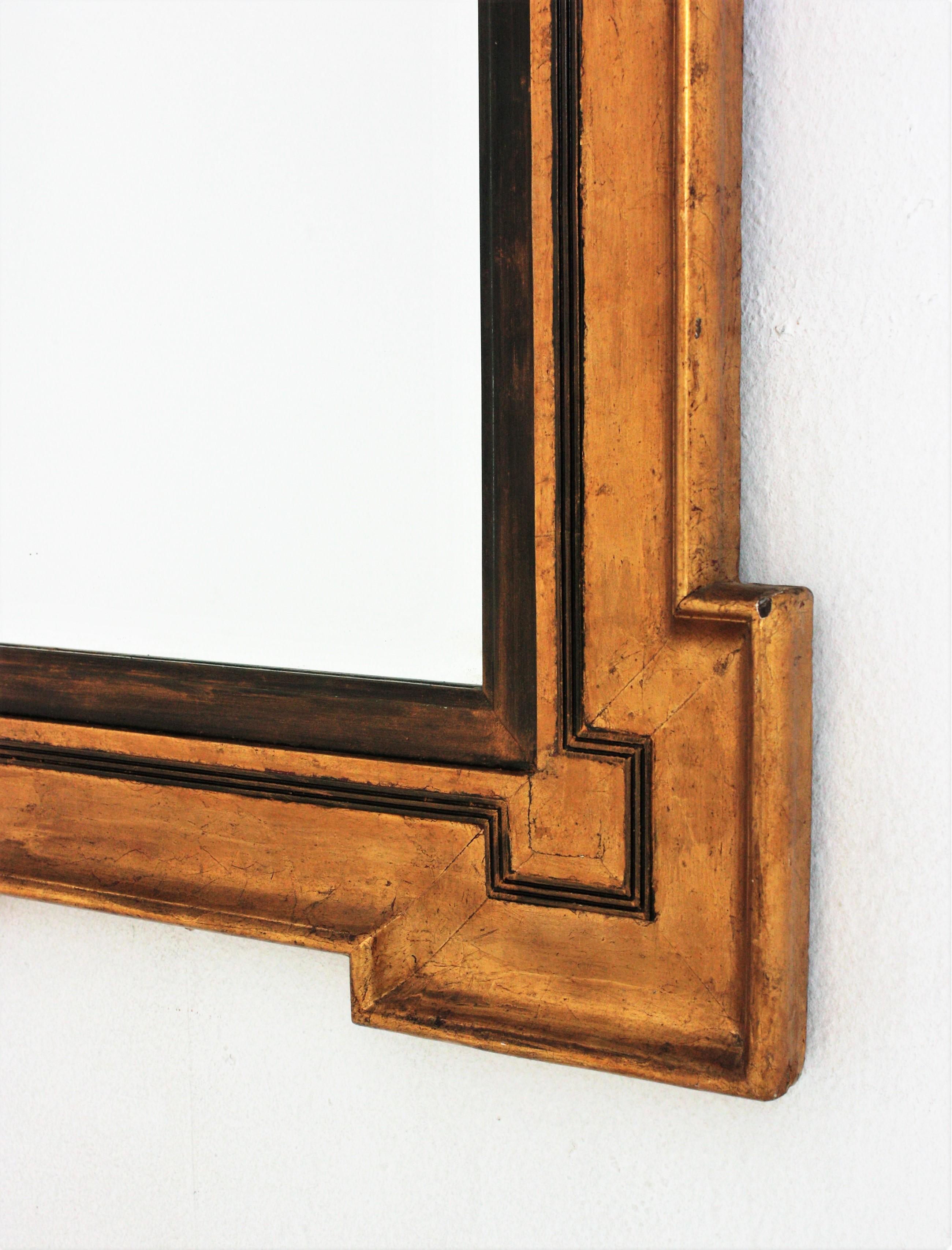 Neoclassical Modern Giltwood Mirror For Sale 4