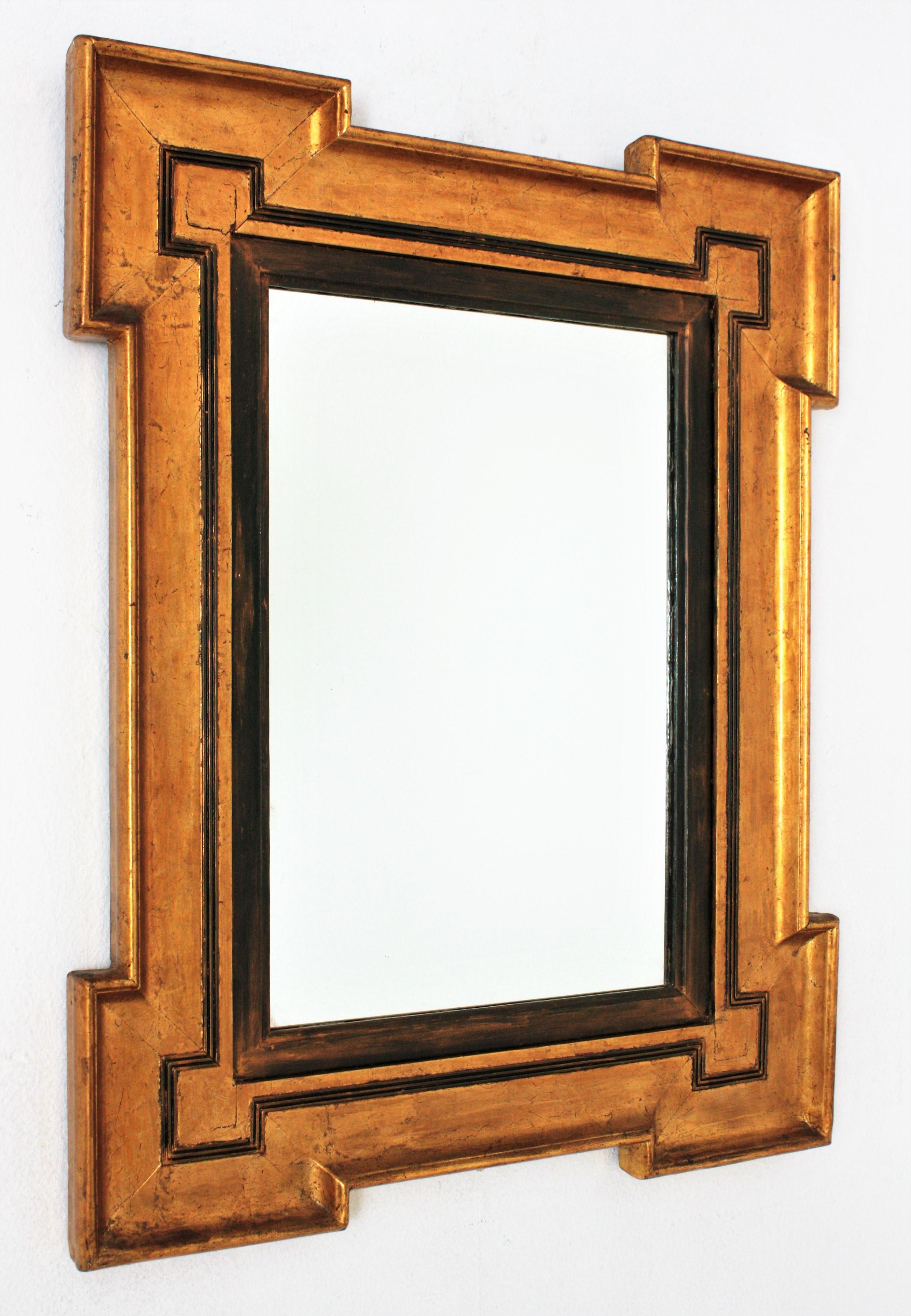 Spanish Neoclassical Modern Giltwood Mirror For Sale