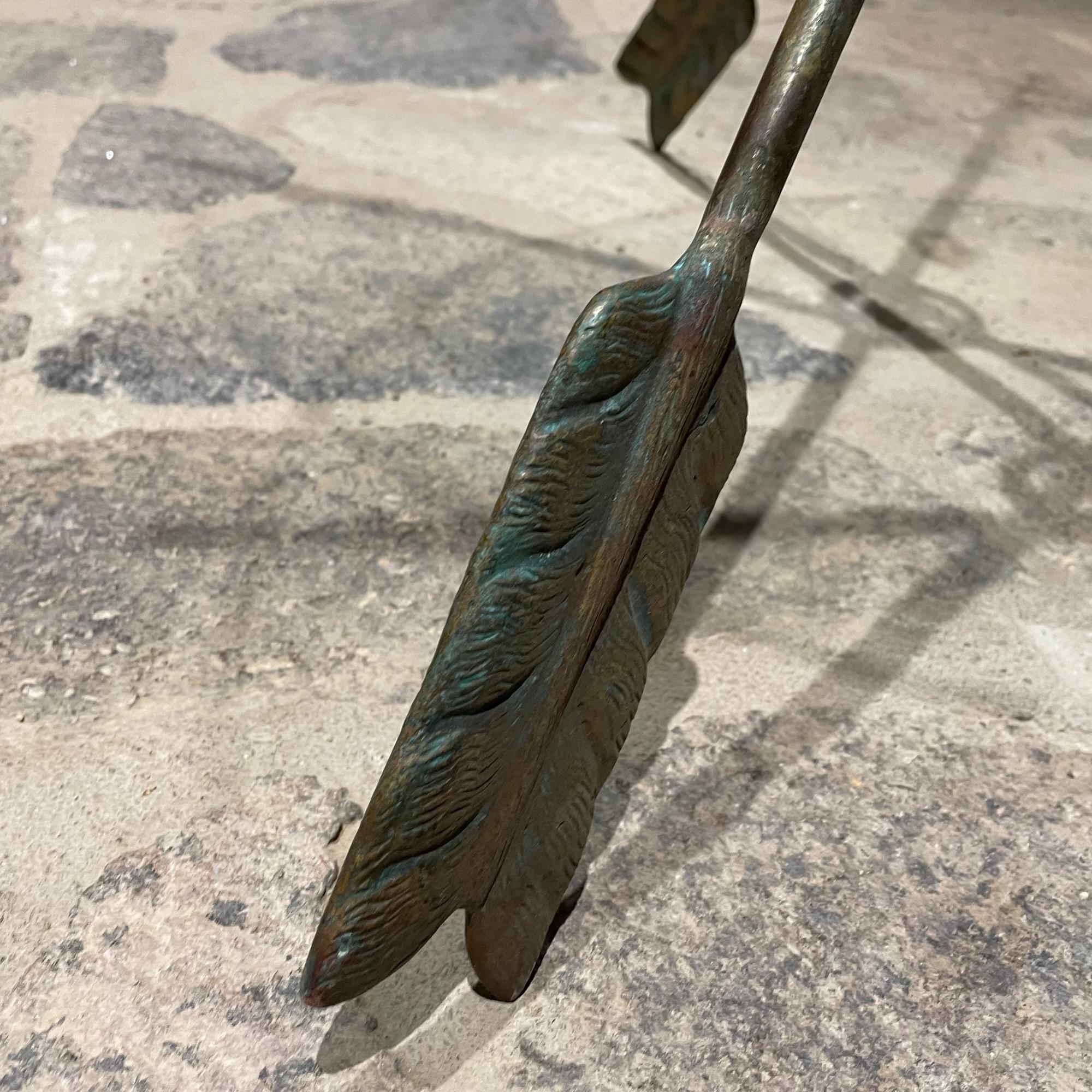 Neoclassical Glamor Martini Cocktail Side Table Tripod Arrow Base Bronze & Glass 5