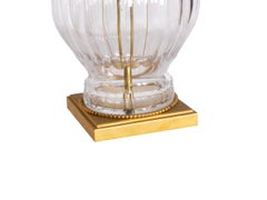 Neoclassical Glass And Gilt Bronze Table Lamp, 20th Century