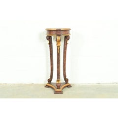Neoclassical Gold Gilt & Faux Tortoise Shell Pedestal Plant Stand by Ugo Bianchi