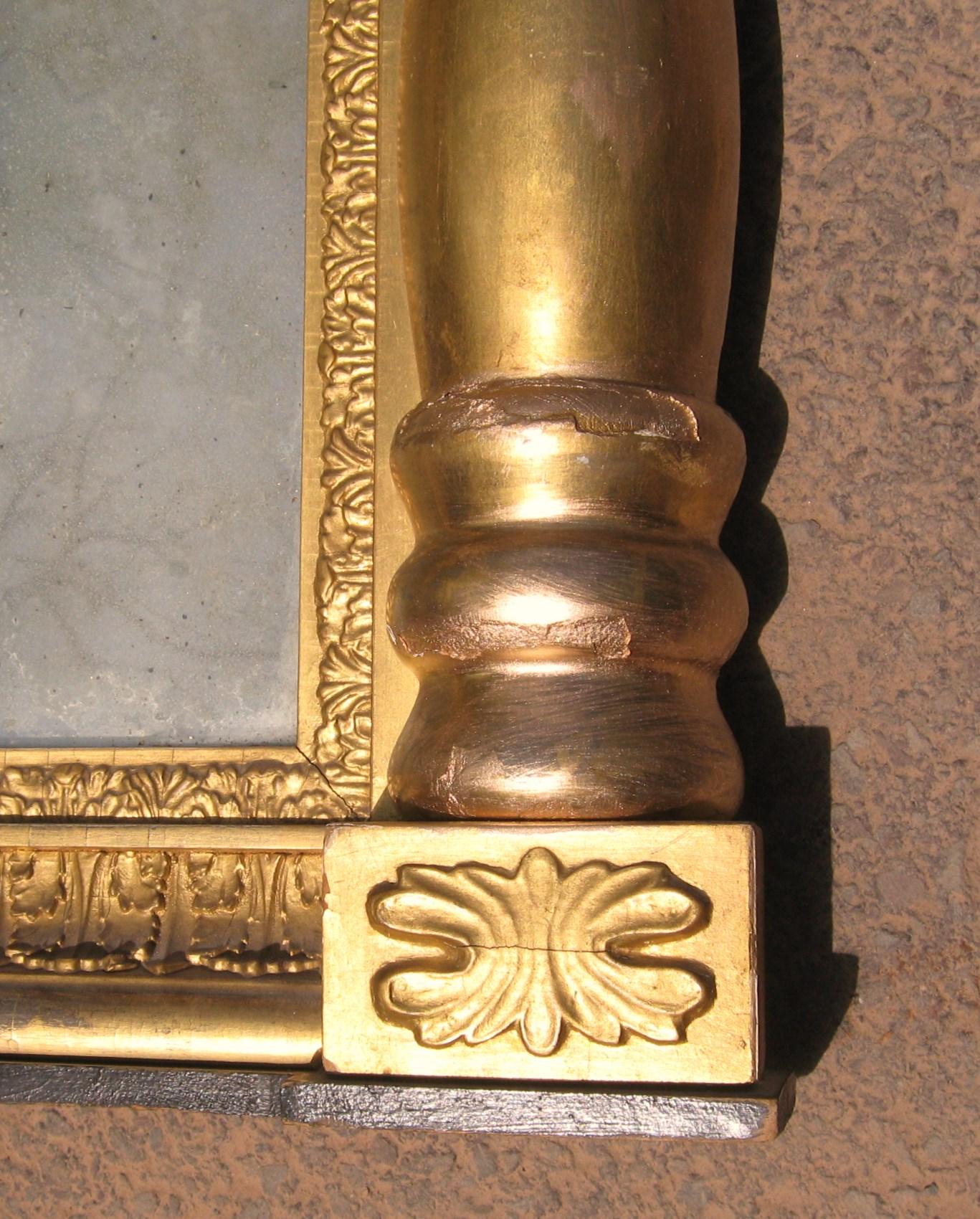 Neoclassical Gold Leaf Gilt Mirror 3 Sections For Sale 5