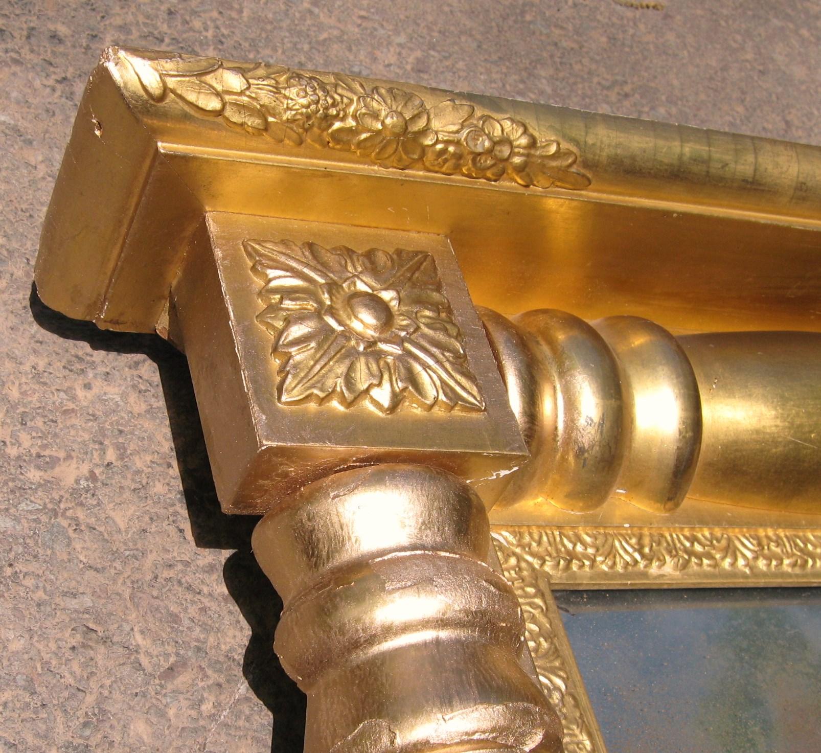 Neoclassical Gold Leaf Gilt Mirror 3 Sections For Sale 2