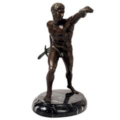 Neoclassical Grand Tour Bronze of the Borghese Gladiator, Italy, circa 1860