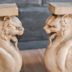 Neoclassical Grand Tour Griffin Bases of Italian Terra Cotta