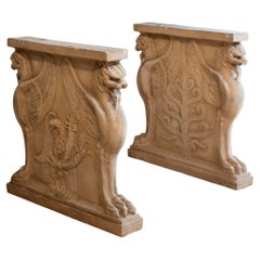 Neoclassical Grand Tour Griffin Bases of Italian Terra Cotta