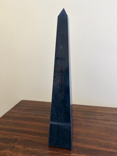 Neoclassical Grand Tour Solid Marble Black Obelisk