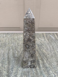 Neoclassical Grand Tour Solid Marble Brown and Gray Obelisk