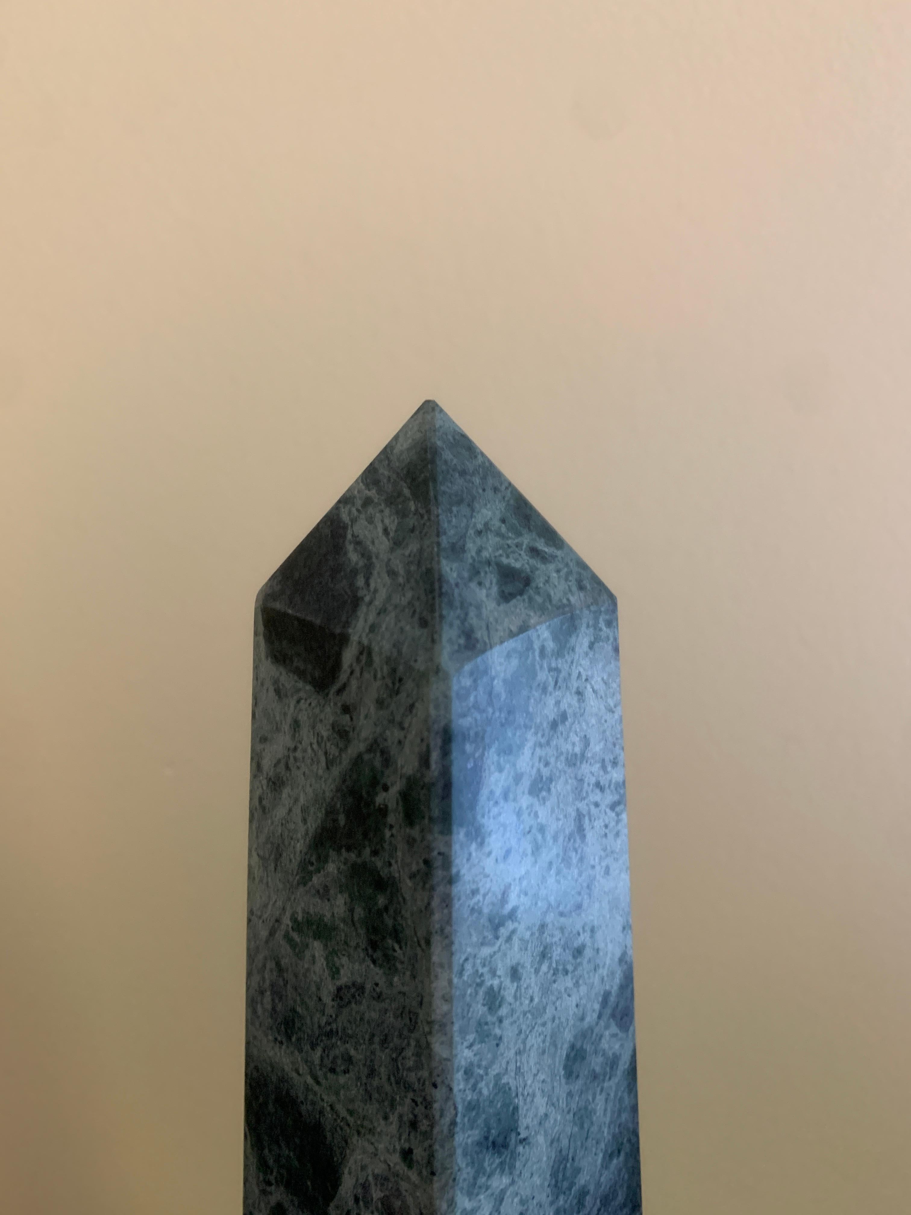Neoclassical Grand Tour Solid Marble Green Obelisk For Sale 5