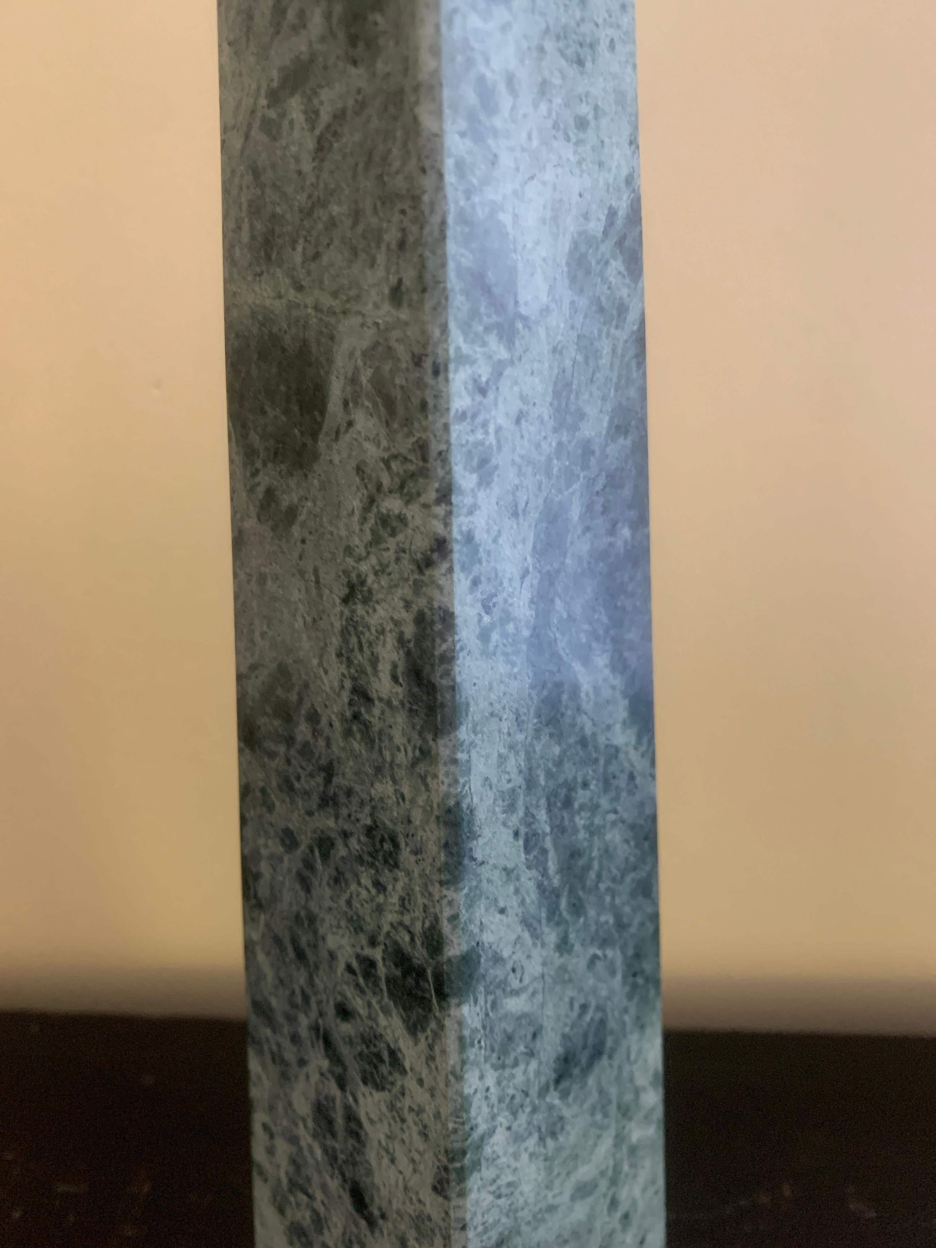 Neoclassical Grand Tour Solid Marble Green Obelisk For Sale 6