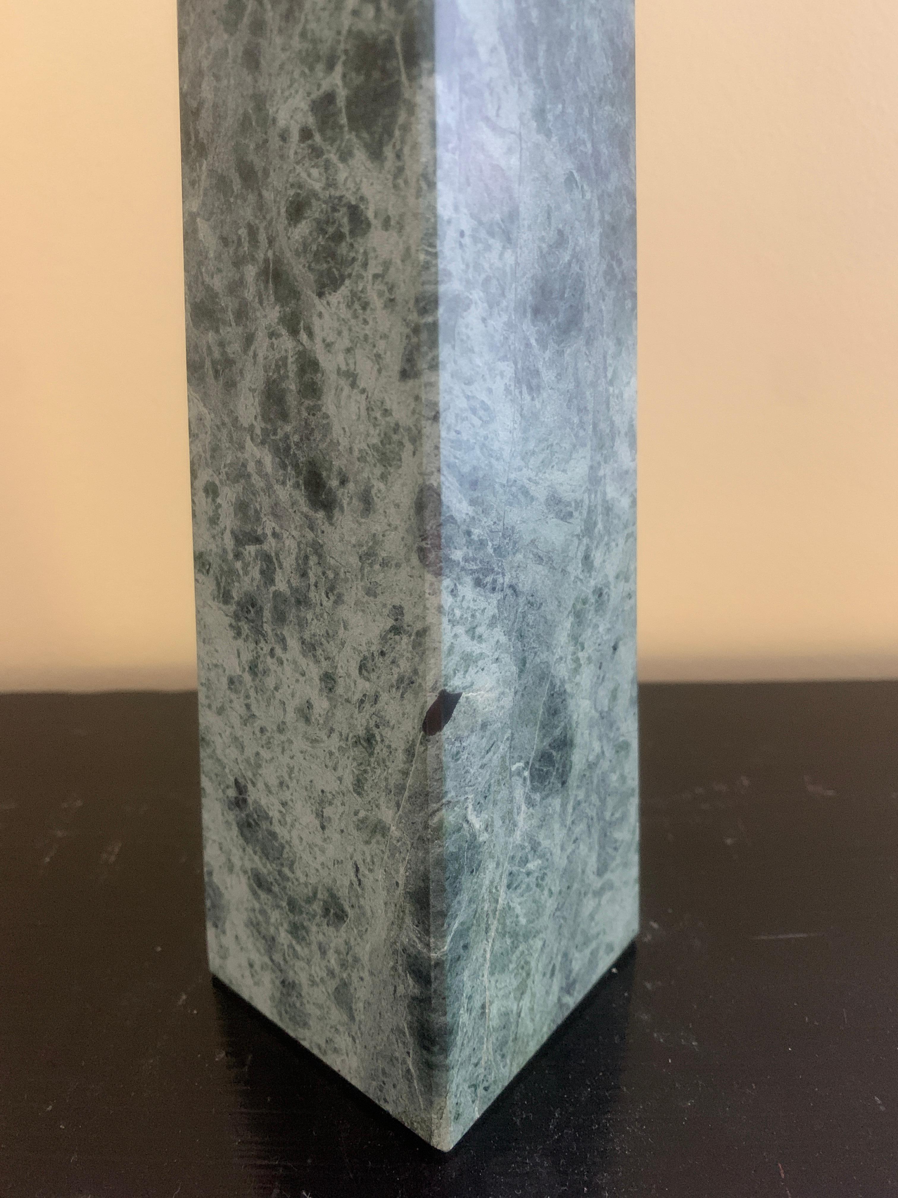Neoclassical Grand Tour Solid Marble Green Obelisk For Sale 7