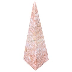 Neoclassical Grand Tour Solid Marble Pink and Cream Obelisk