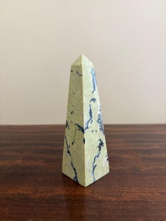 Neoclassical Grand Tour Solid Marble Yellow and Black Obelisk